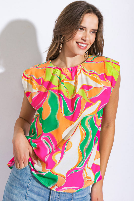 SEND A POSTCARD WOVEN TOP Flying Tomato