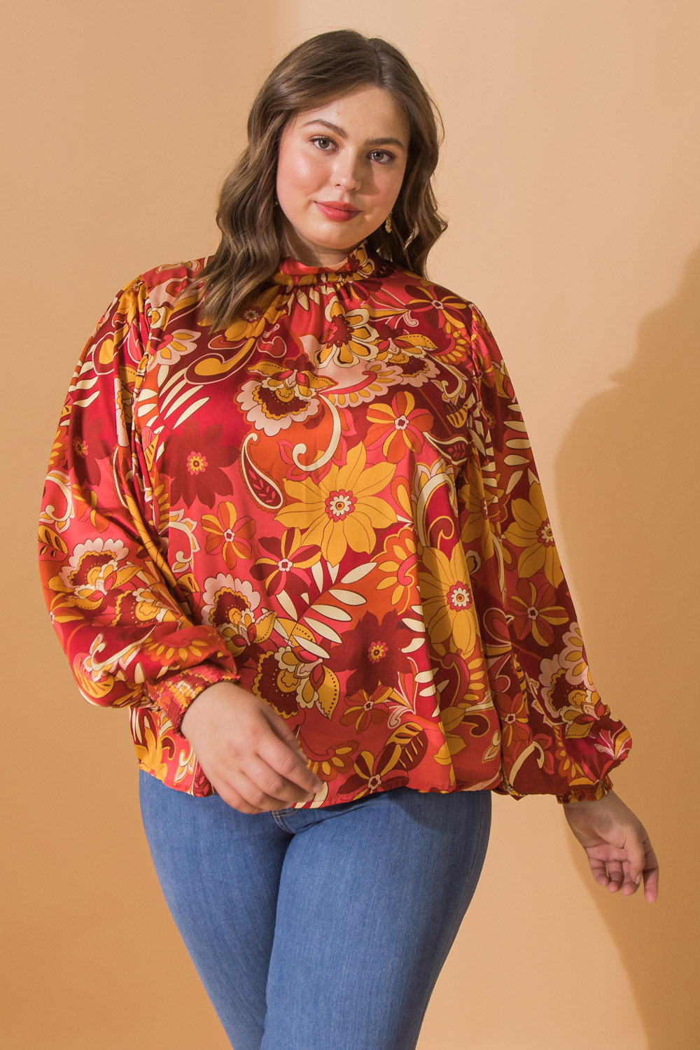 TANGERINE QUEEN WOVEN TOP