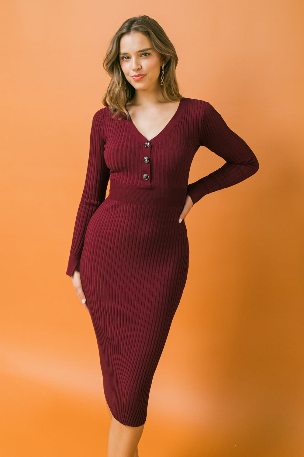 EASY ON ME SWEATER MIDI DRESS