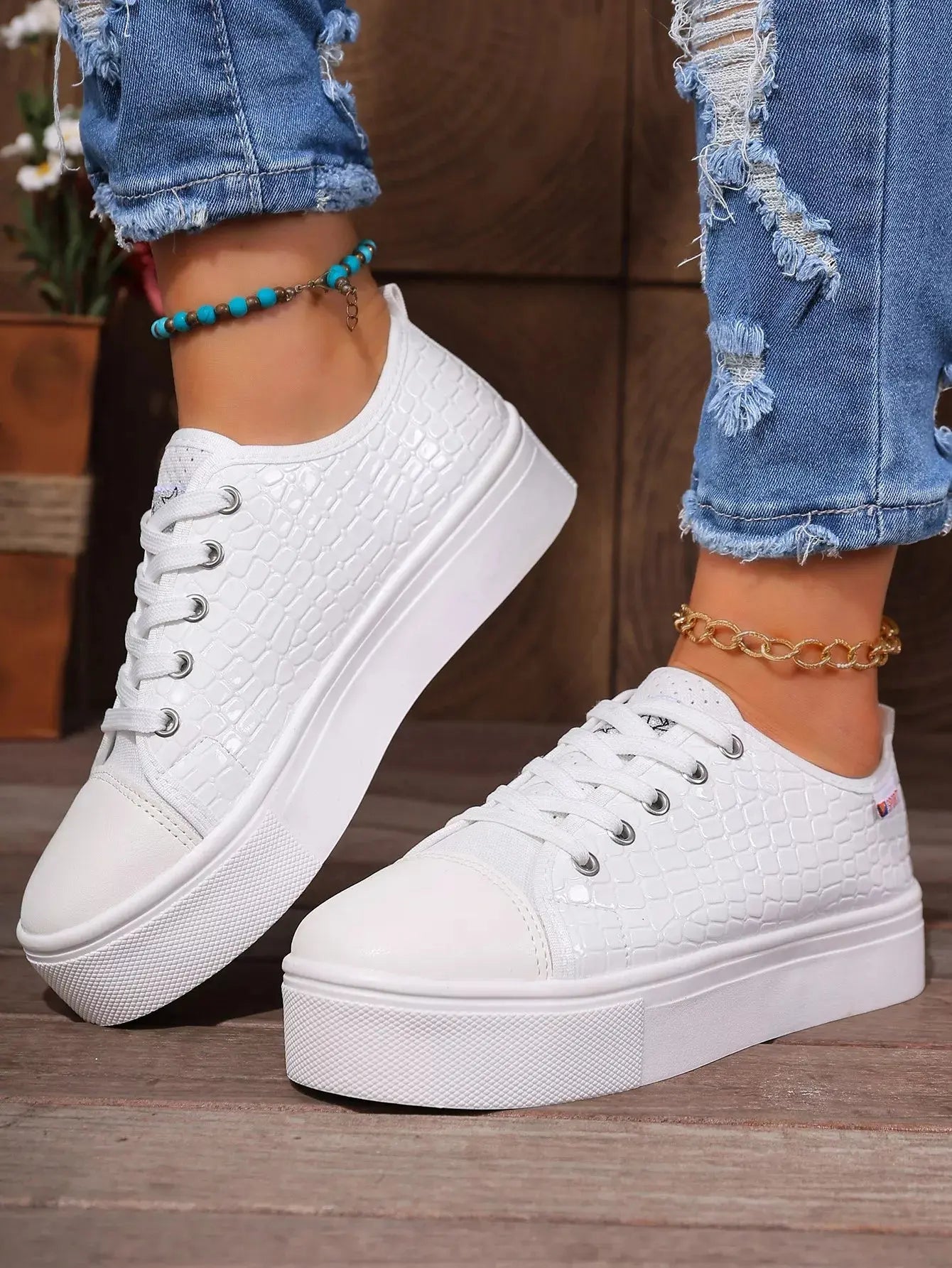Round Toe Platform Sneakers Simply Love