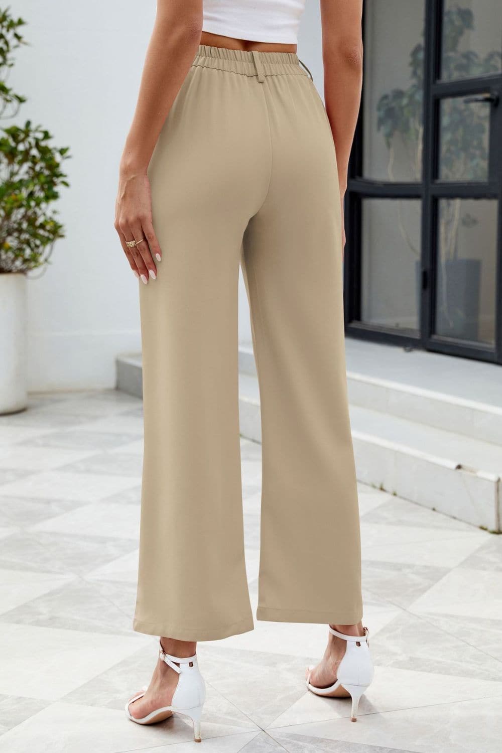 Pocketed High Waist Pants.