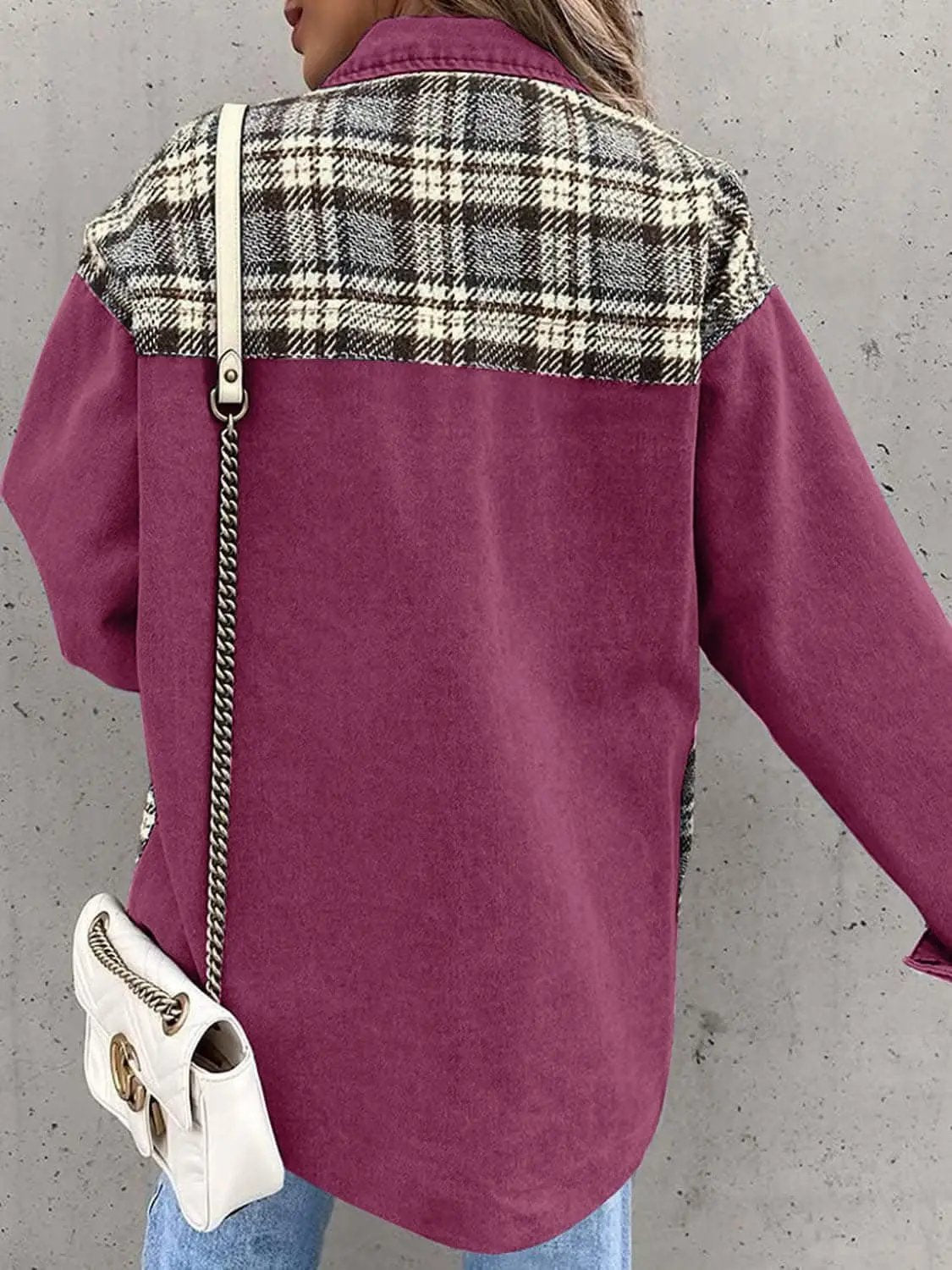 Plaid Oversized Cotton Jacket - Love Salve 