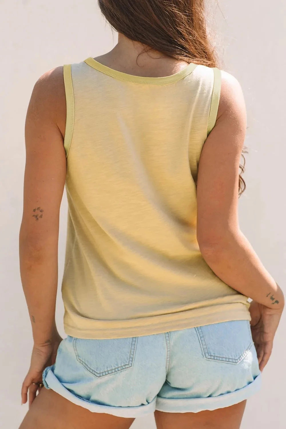 Round Neck Wide Strap Tank Simply Love