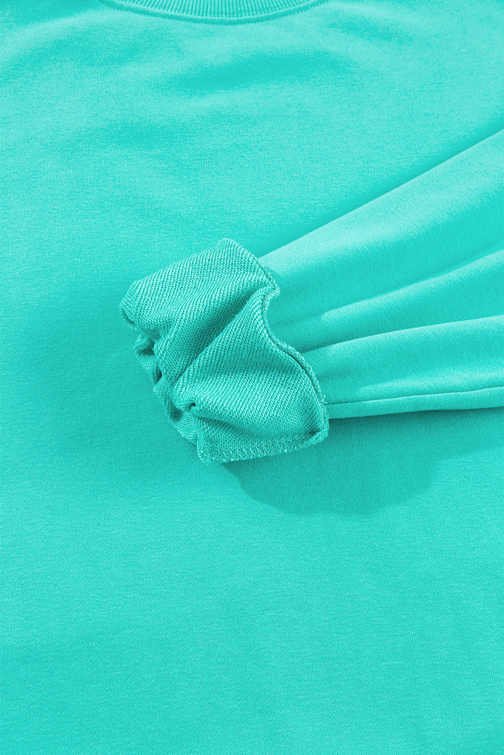 Aruba blue cozy drop shoulder pullover sweatshirt