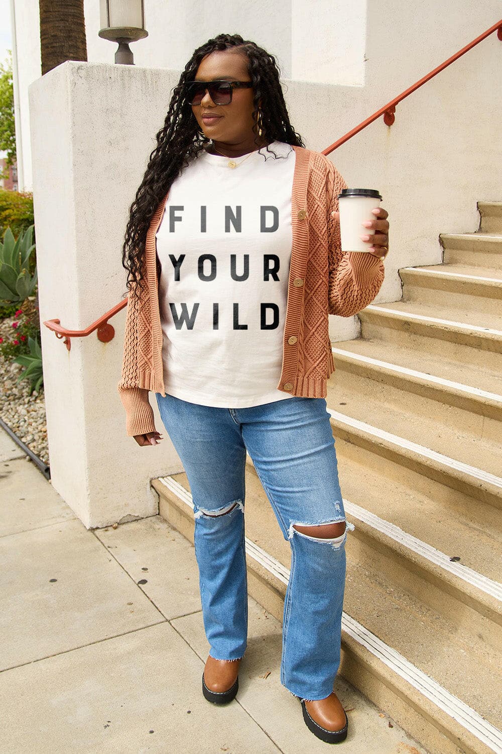 Simply Love Full Size FIND YOUR WILD Short Sleeve T-Shirt.