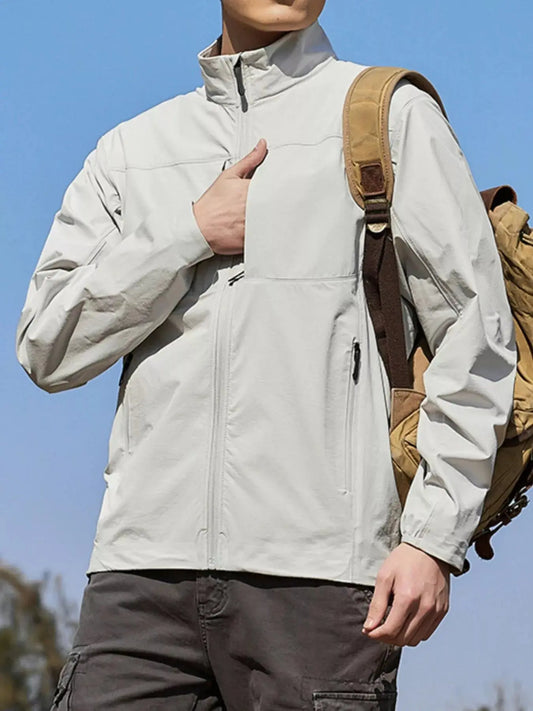 Men's Plus Size Zip Up Lightweight Windproof Outdoor Jacket Simply Love