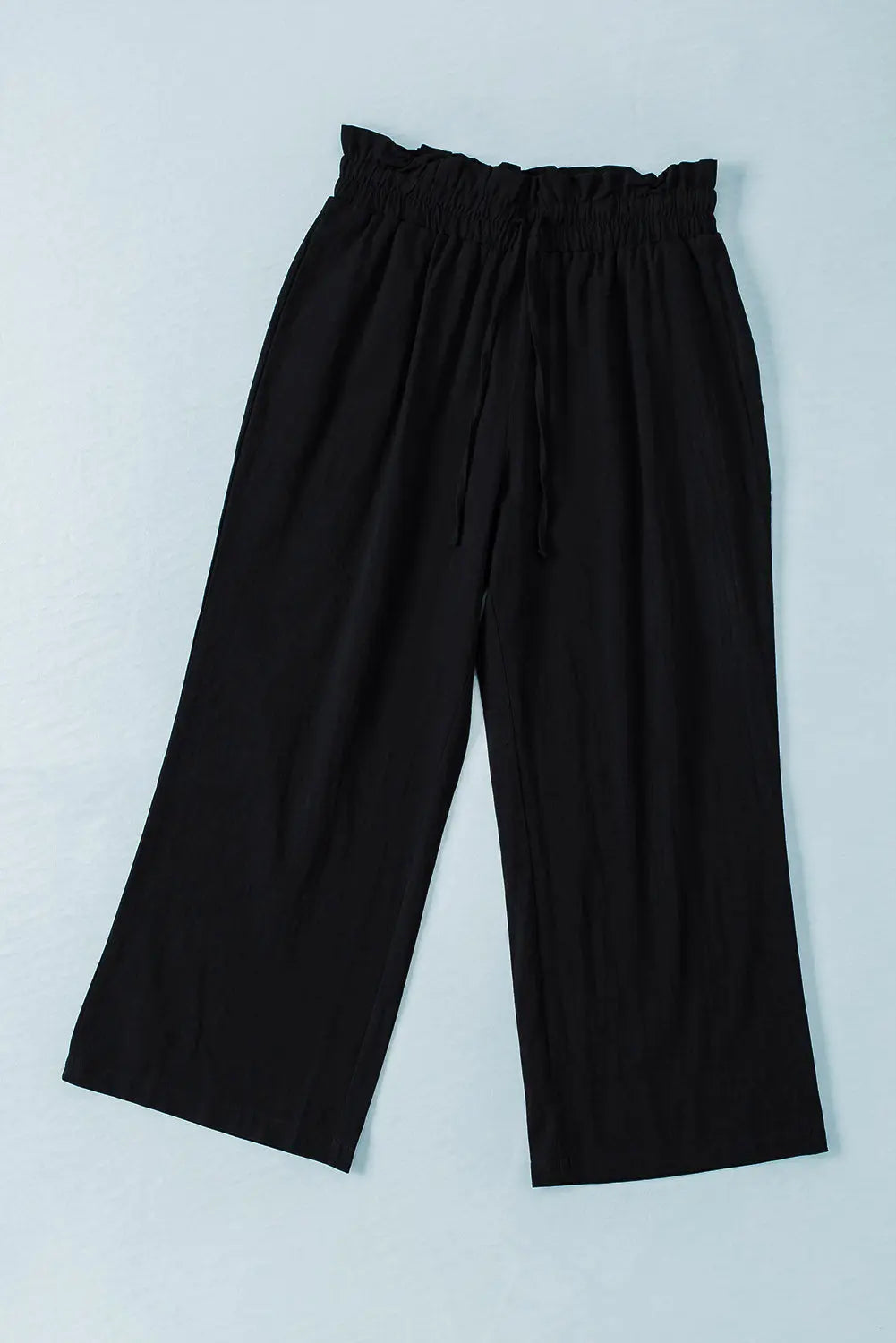Black Paperbag Waist Cropped Straight Leg Pants For Women Dear-Lover Dropshipping