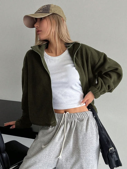 Crisp honey cropped jacket, long sleeve