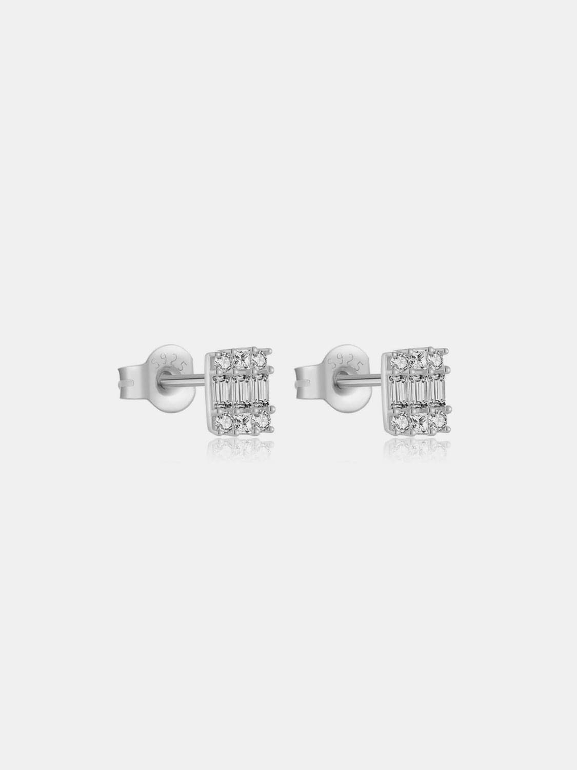 925 Sterling Silver Zircon Stud Earrings.