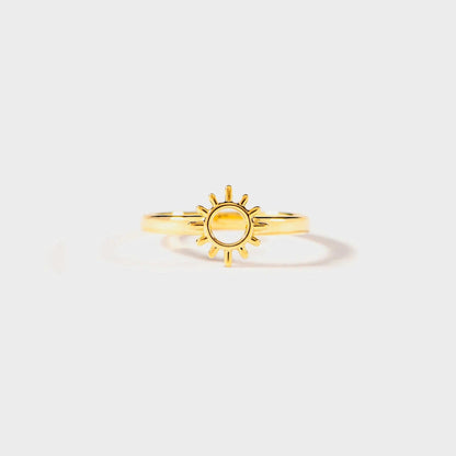 Sun Shape 18K Gold-Plated Ring.