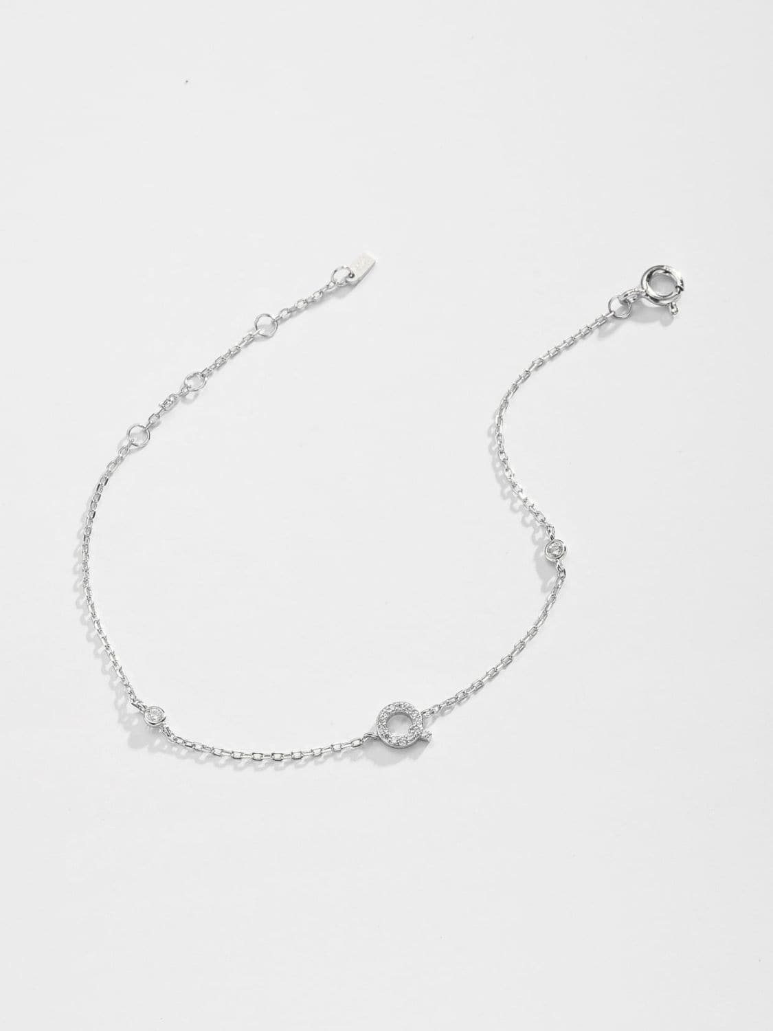 Q To U Zircon 925 Sterling Silver Bracelet.