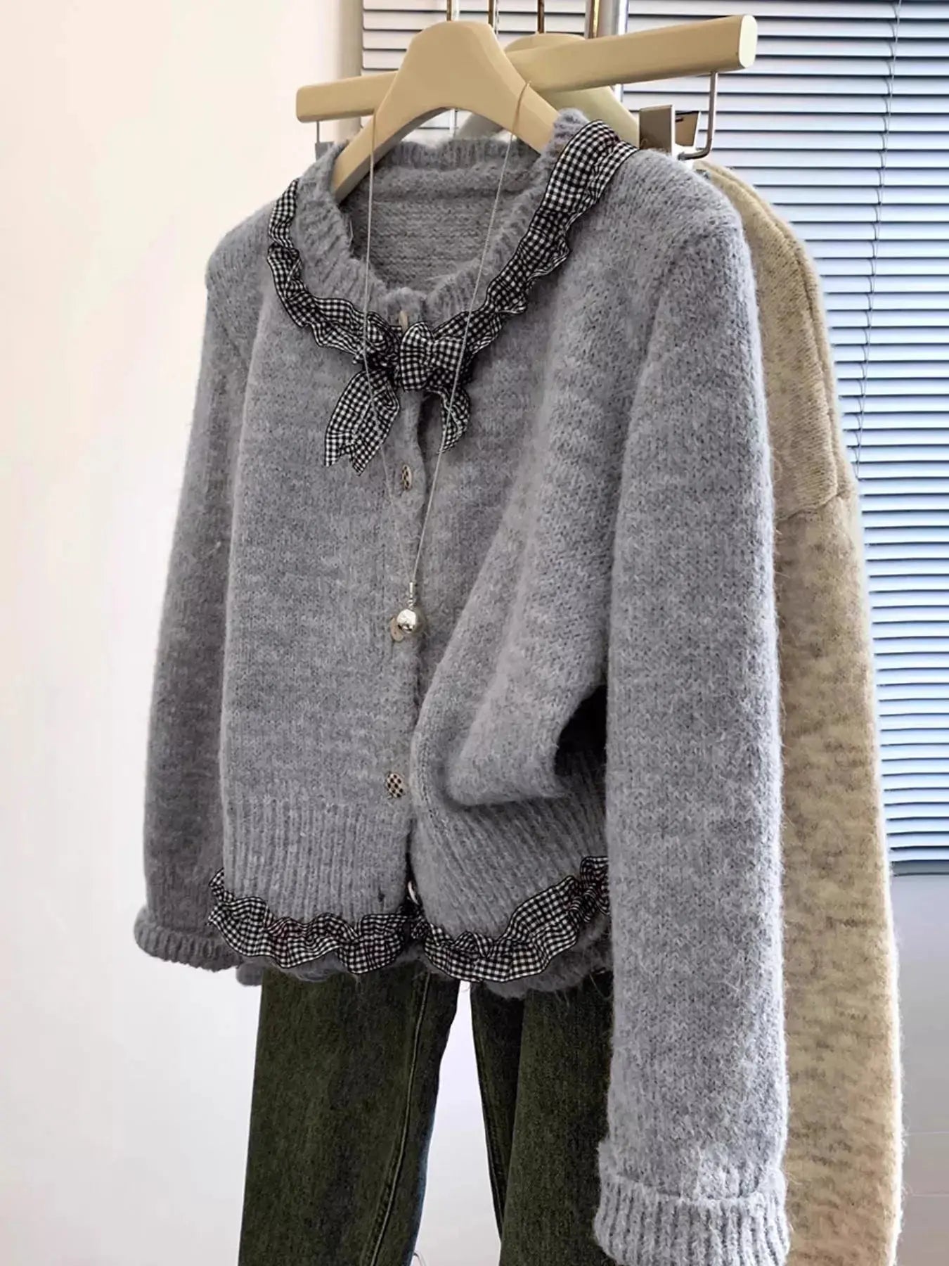 Ruffle Trim Button Up Cardigan Simply Love