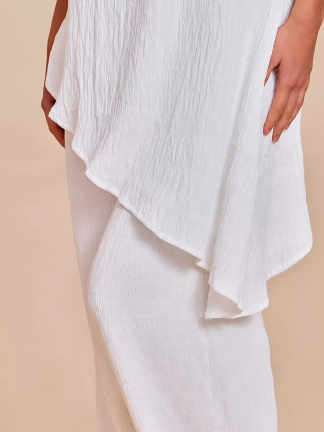 Full Size Asymmetrical Hem Tube Top and Pants Set Plus Size Simply Love