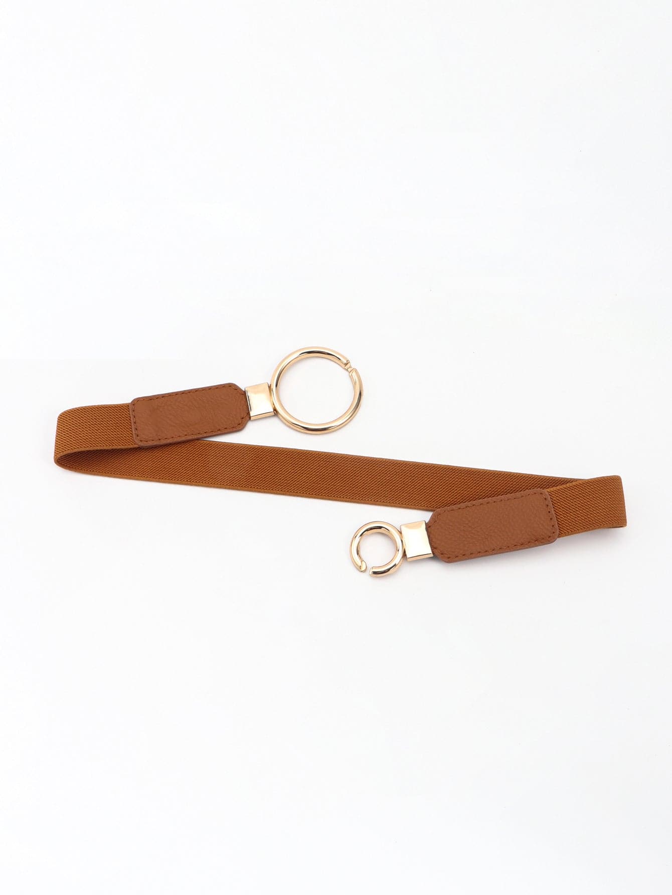 Double Ring Buckle Elastic PU Belt.