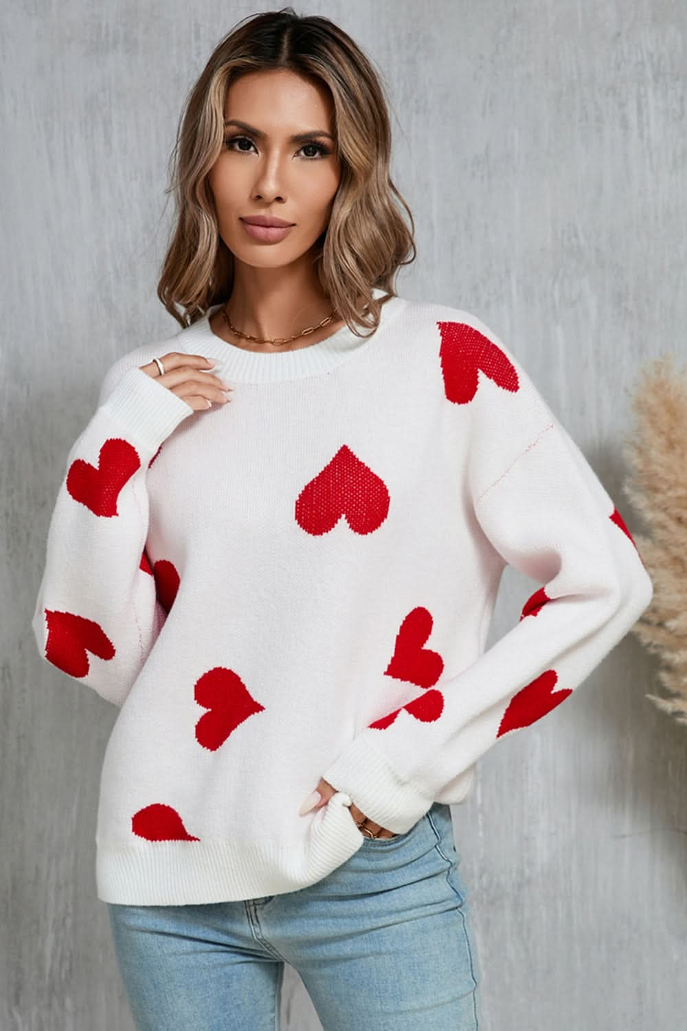 Heartfelt angel wings dropped shoulder sweater