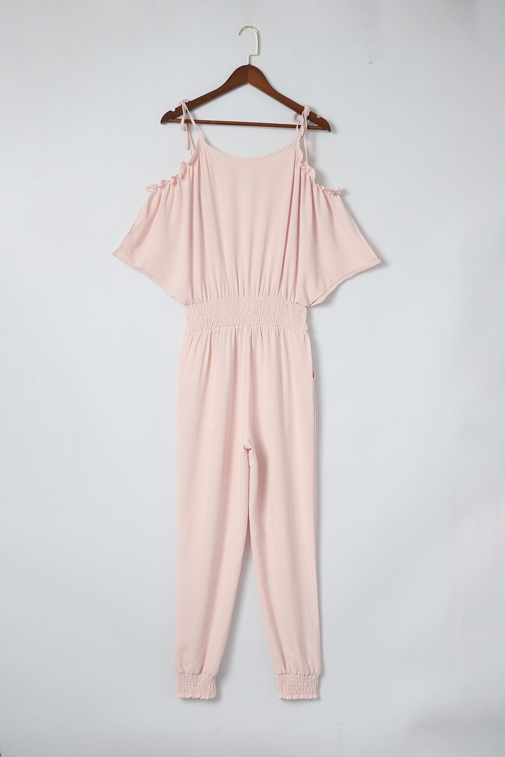 Frill Surplice Cold Shoulder Jumpsuit Coco’s Tee Boutique