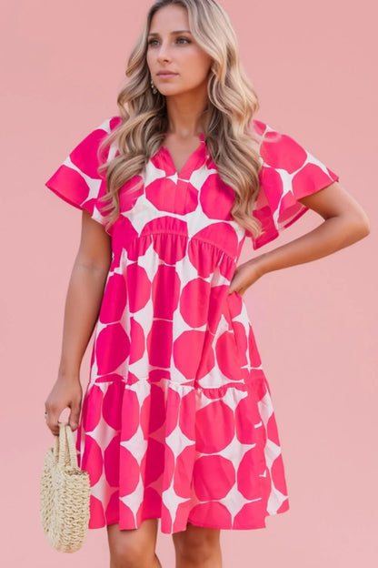 Simply Love: Flutter Sleeve Contrast Dress