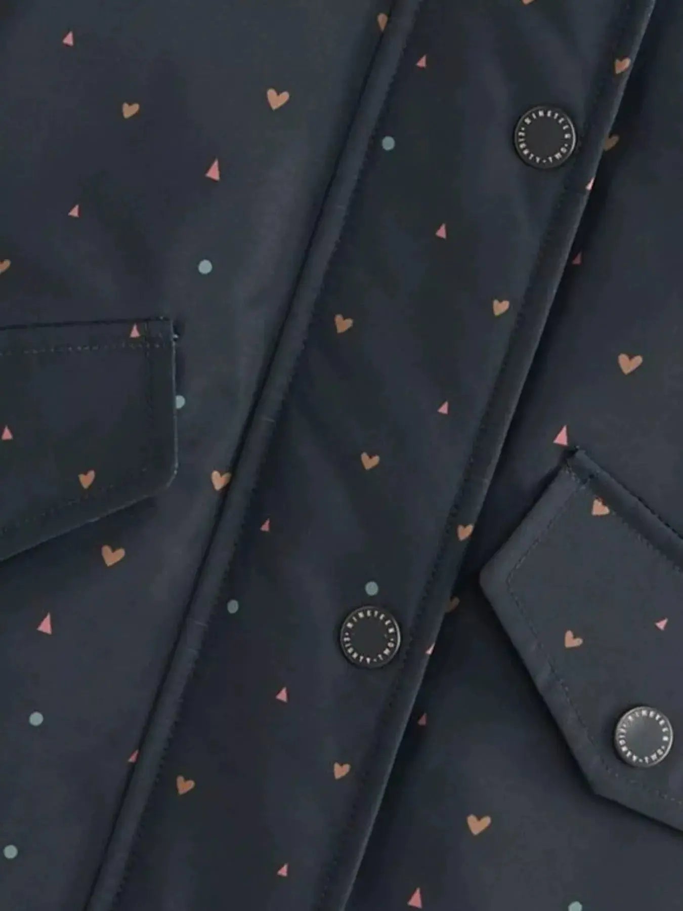 Children's Heart Print Zip Up Jacket Simply Love