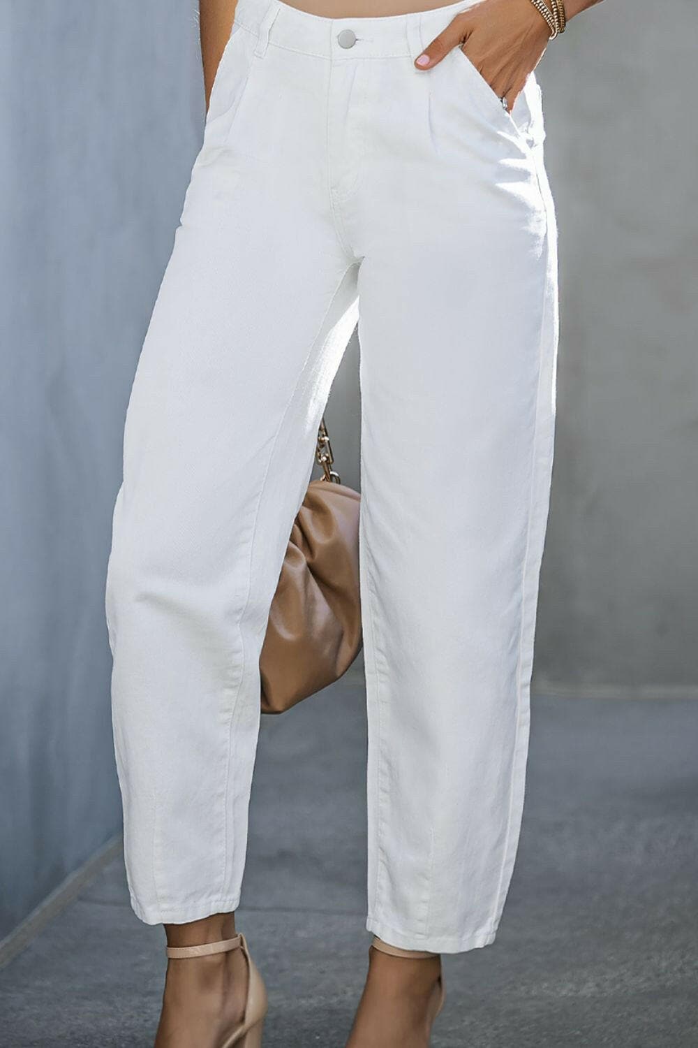 High-Waist Straight Jeans.