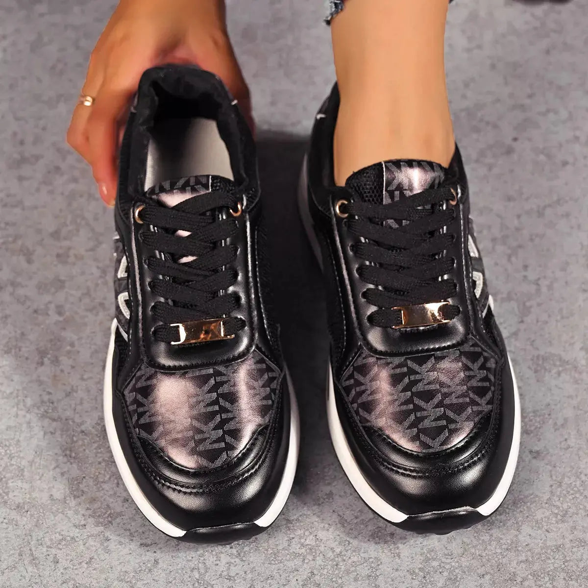 Lace Up Round Toe Sneakers Simply Love