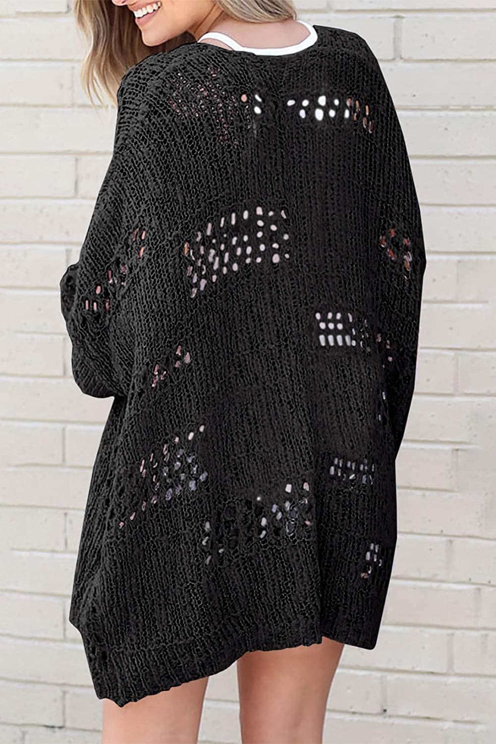 Openwork Long Sleeve Cardigan.