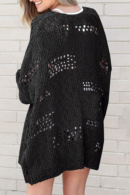 Openwork Long Sleeve Cardigan.