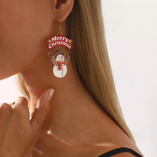 Christmas Snowman Dangle Earrings Simply Love