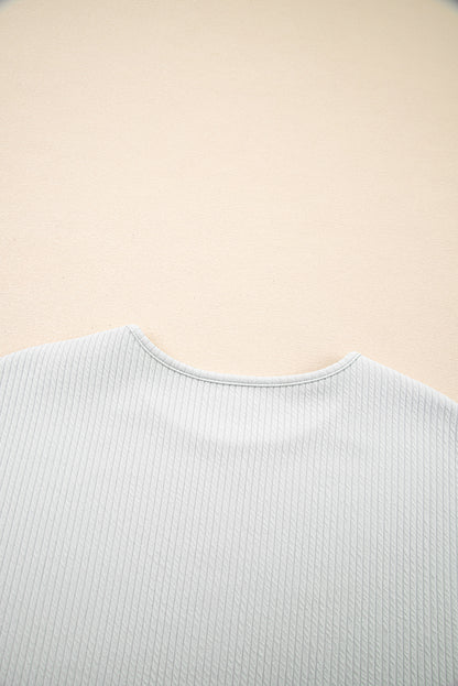 Light Grey Textured Loose Fit T-Shirt