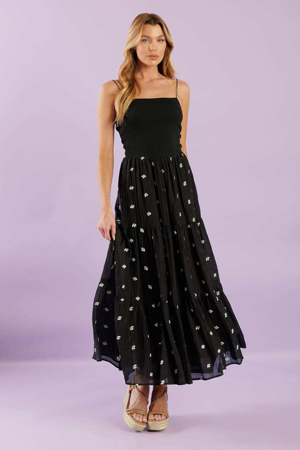 FADE INTO YOU WOVEN MIDI DRESS - Love Salve