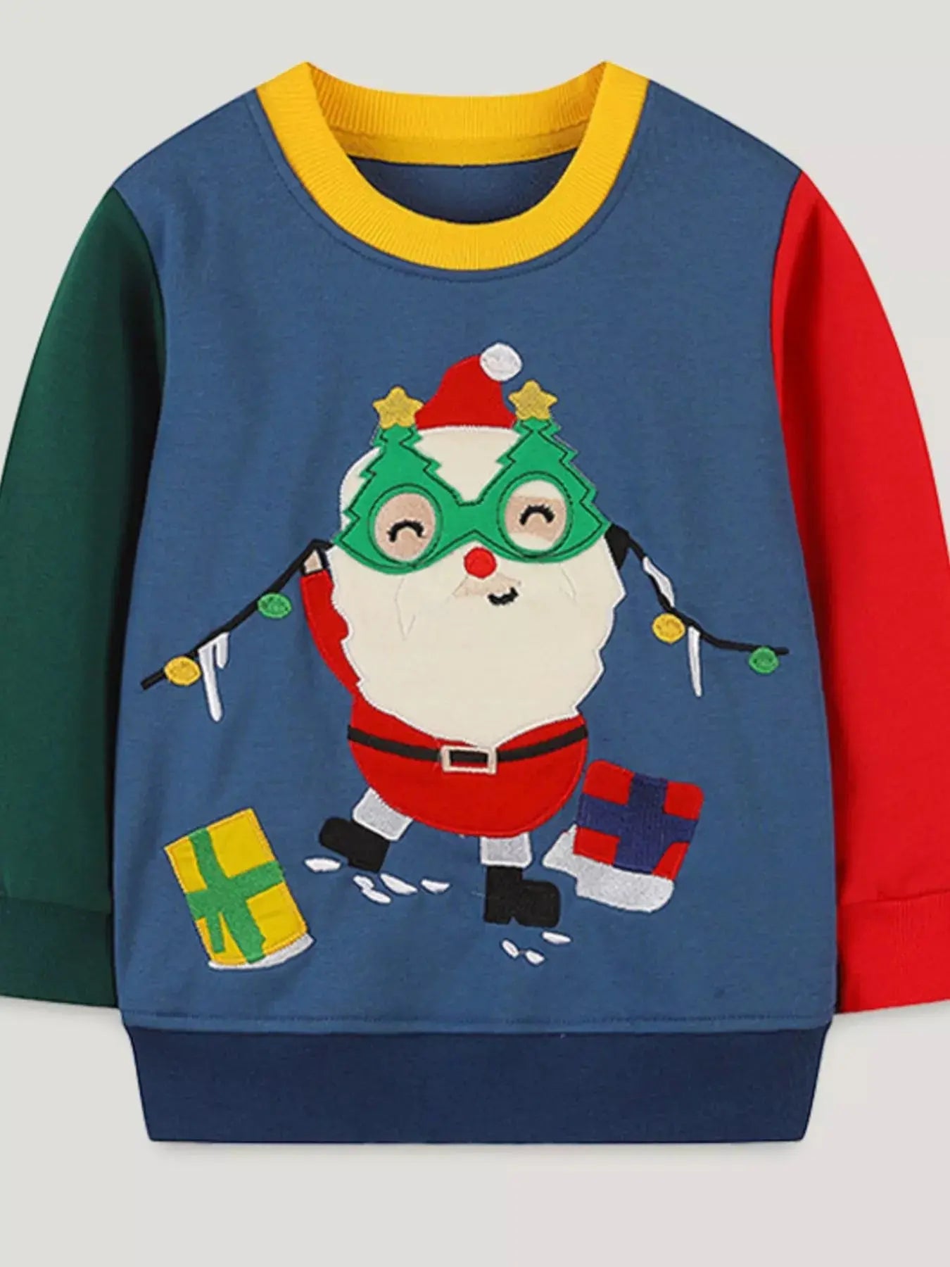 Children's Santa Applique Christmas Sweatshirt Simply Love