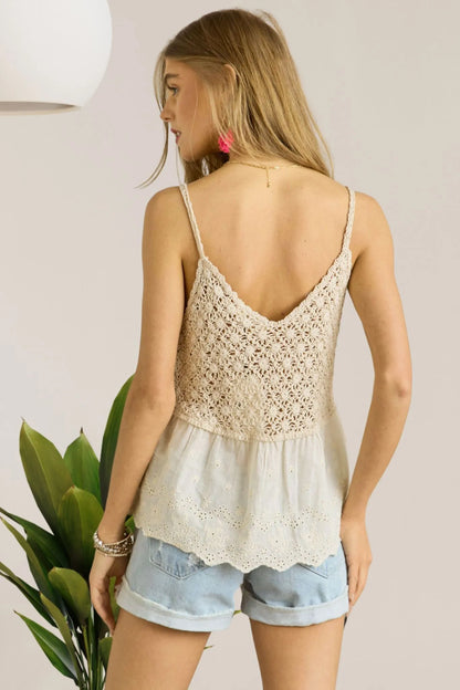 ADORA Crochet V Neck Tank Top - Love Salve 