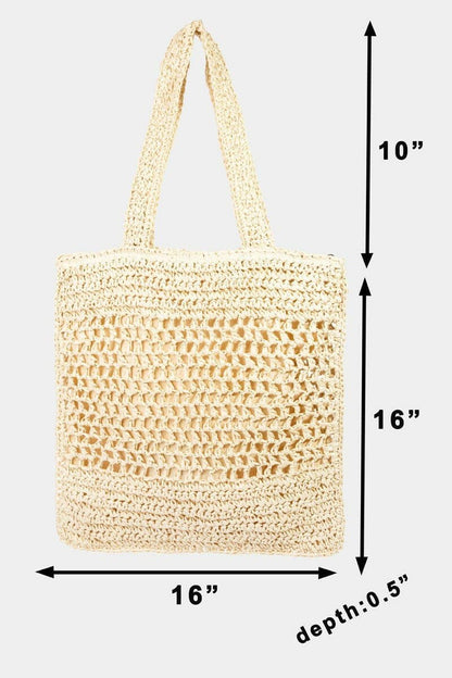 Fame Straw-Paper Crochet Tote Bag - Love Salve