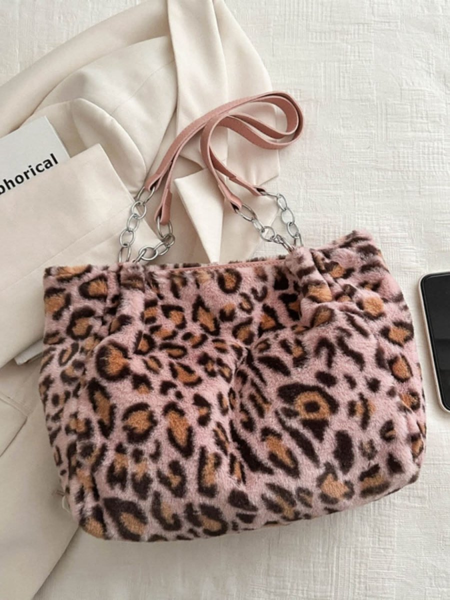 Faux Fur Leopard Shoulder Bag - Love Salve 