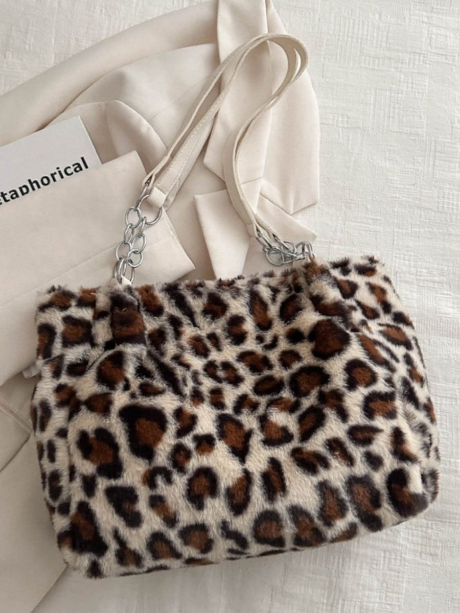 Faux Fur Leopard Shoulder Bag - Love Salve 