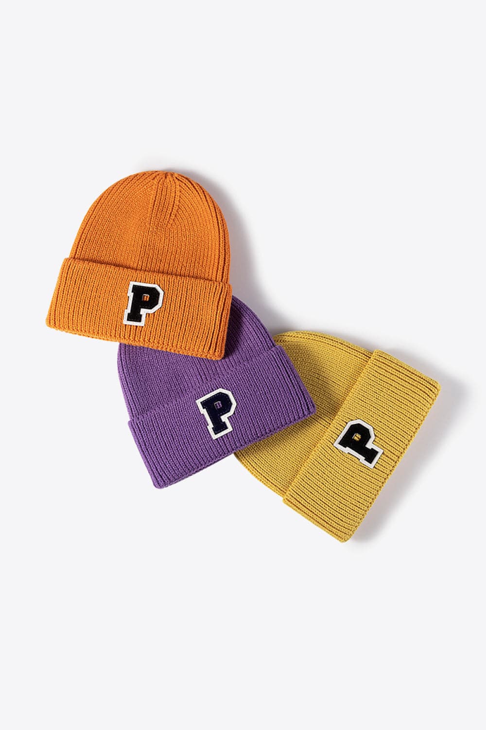 Letter Patch Cuffed Knit Beanie.