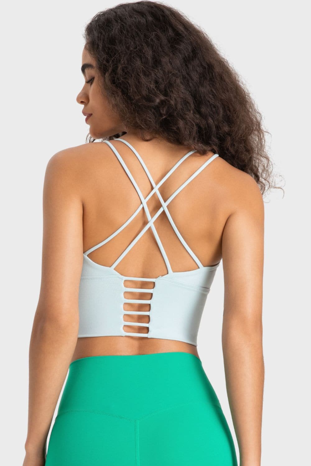 Crisscross Back Ladder Detail Sports Bra.