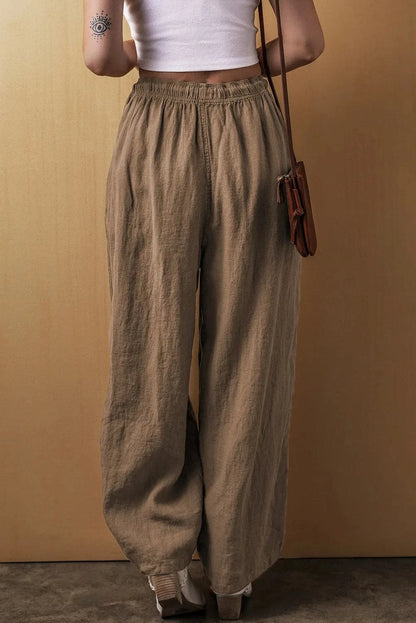 Drawstring Wide Leg Pants.