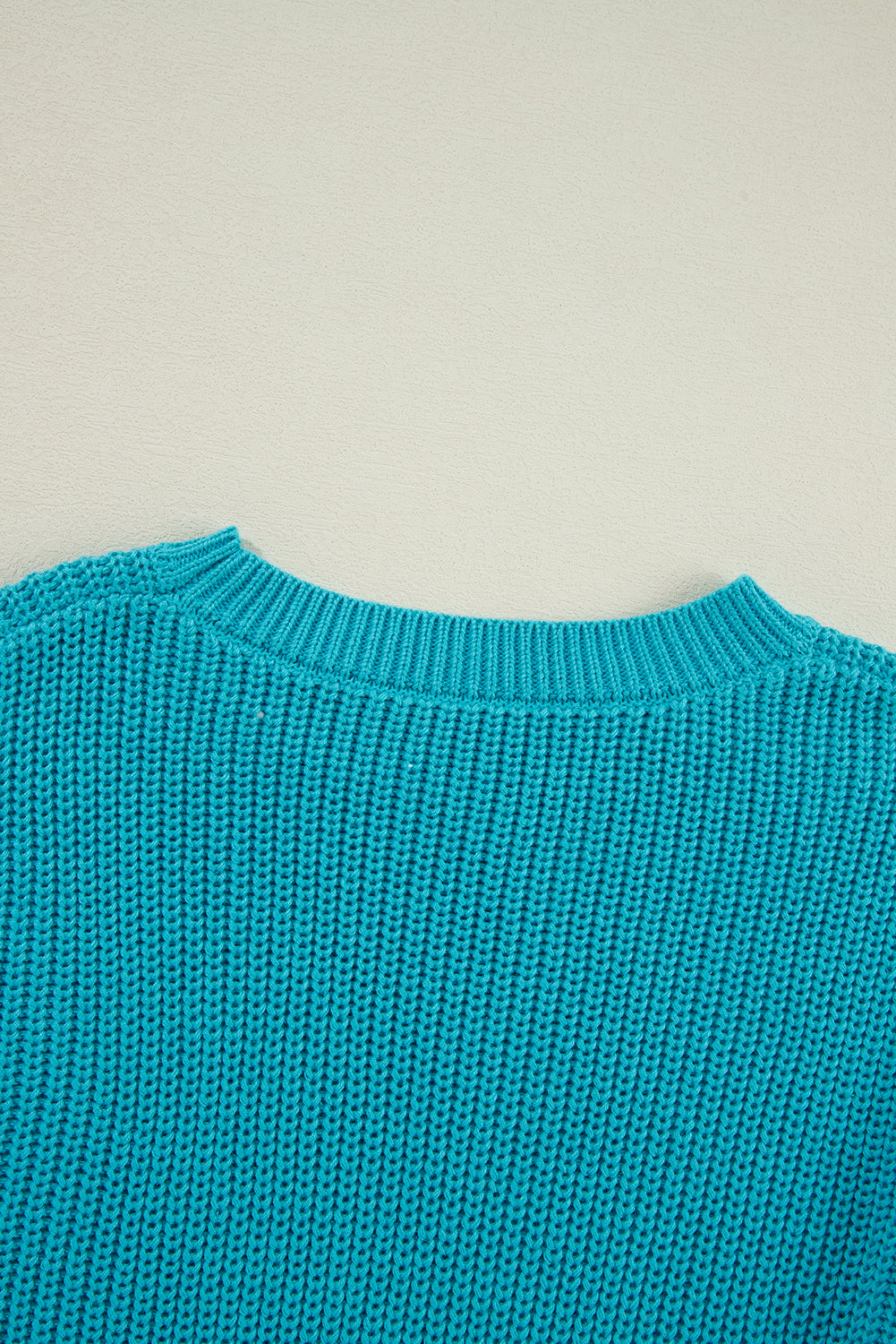 Turquoise Ruffled Knit Sweater