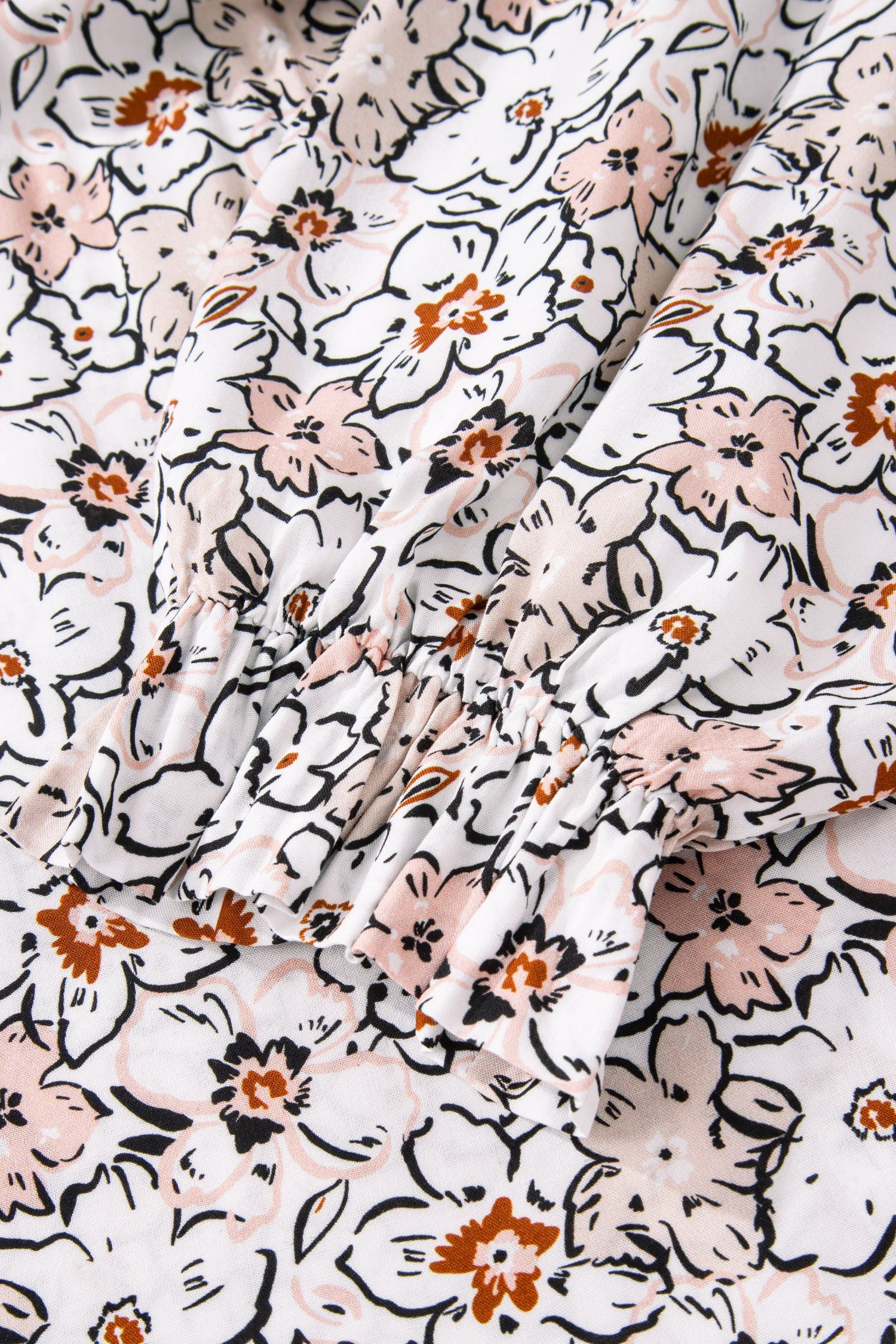 Khaki Floral Print Frilled Puff Sleeve Button Down Shirt For Women Dear-Lover Dropshipping