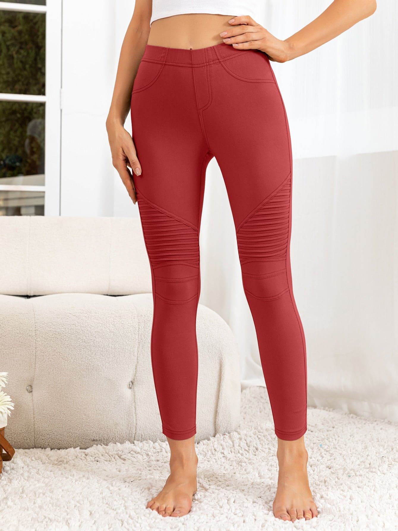 Ribbed Detail Leggings.