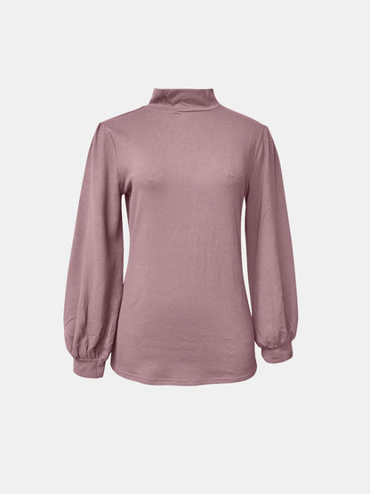 Full Size Mock Neck Long Sleeve T-Shirt