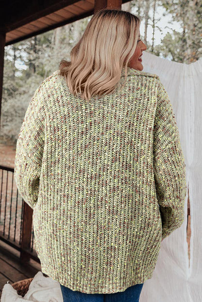 Sage green knit plus size cardigan for cozy comfort