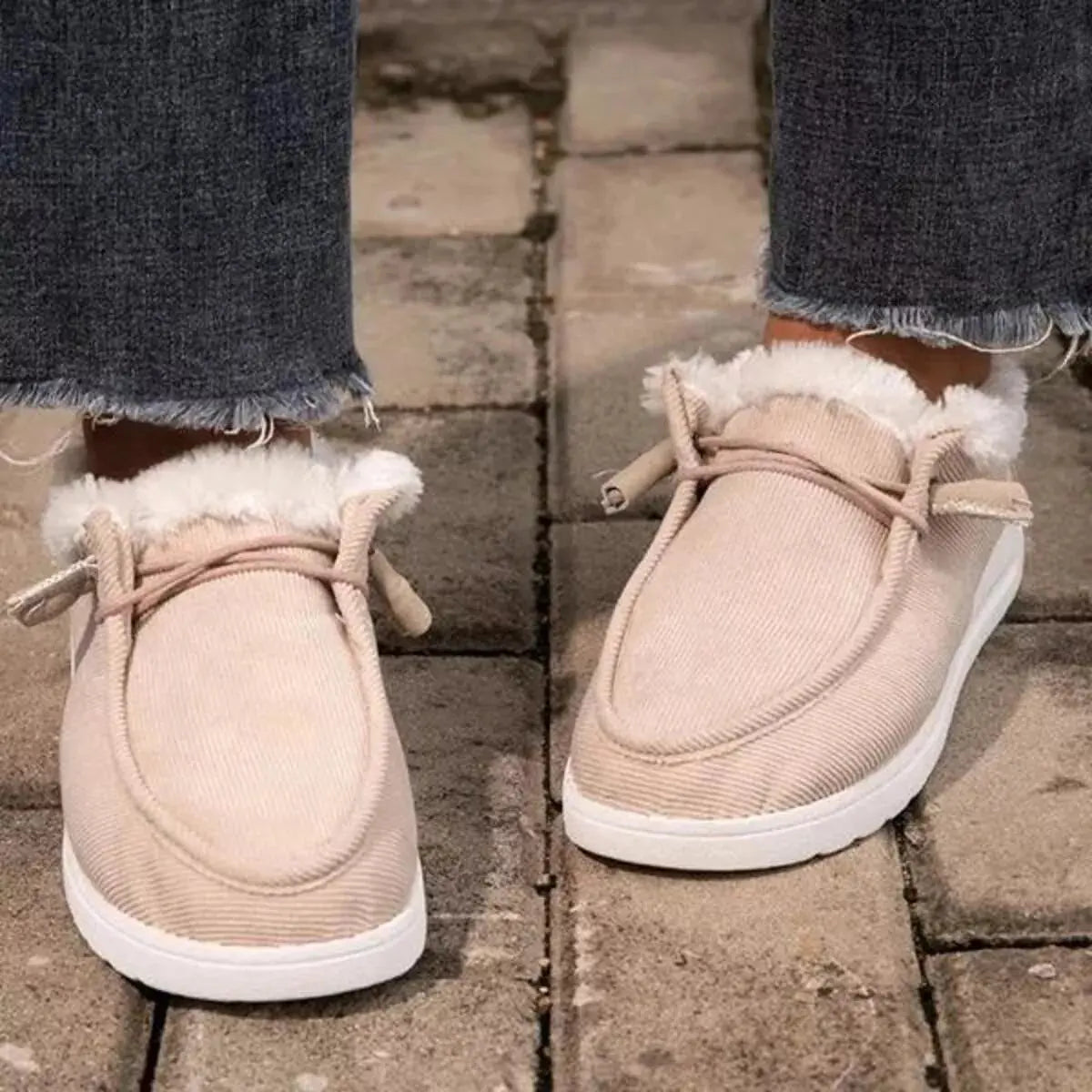 Fuzzy Lined Corduroy Slip-Ons Simply Love