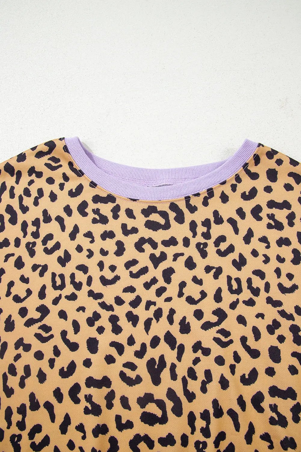 Premium Purple Leopard Striped Patchwork Plus Size Loose Sweatshirt Dear-Lover Dropshipping