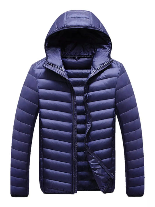 Men's Plus Size Lightweight Hooded Puffer Jacket With Zipper Simply Love