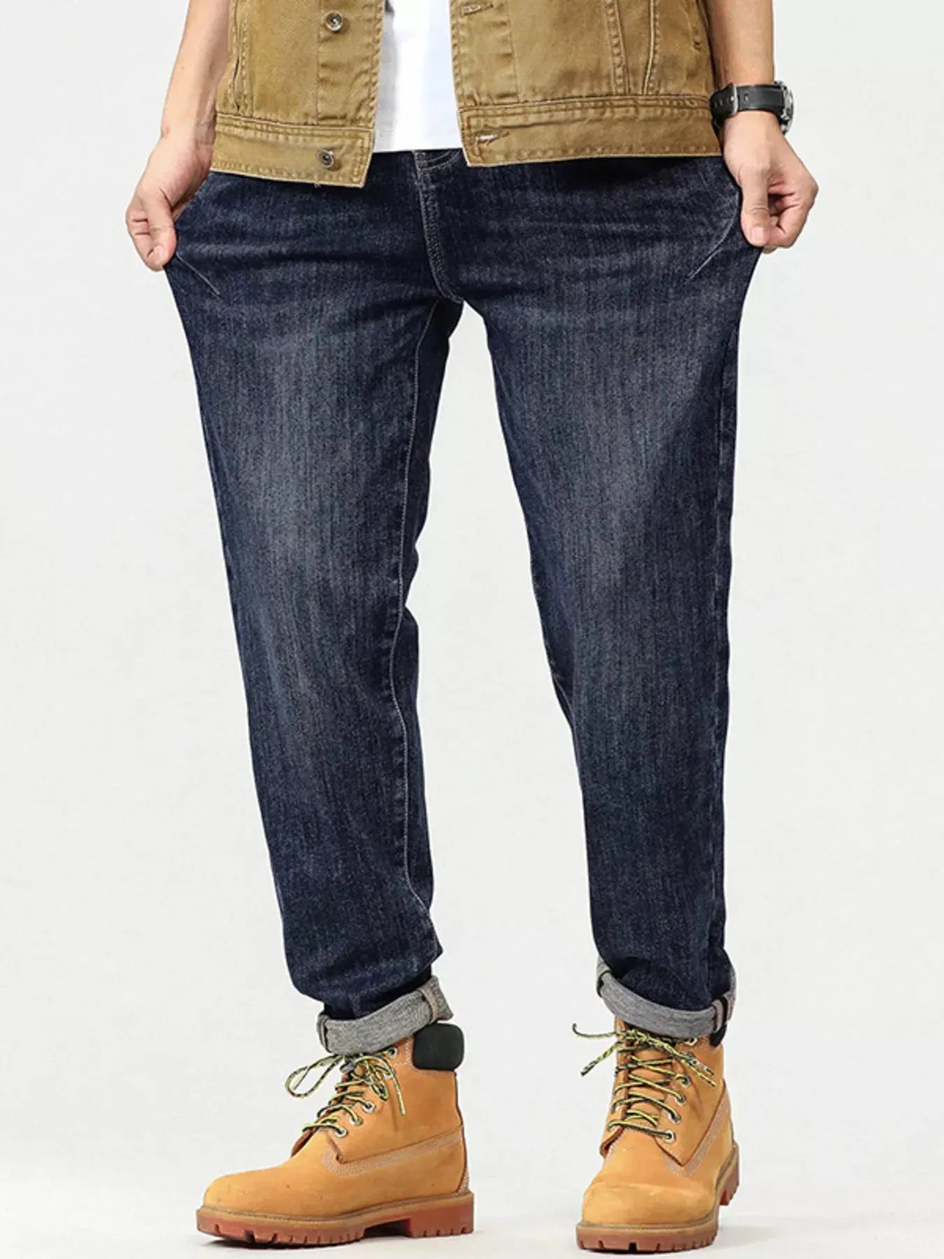 Men's Plus Size Vintage Wash Relaxed Fit Jeans Simply Love