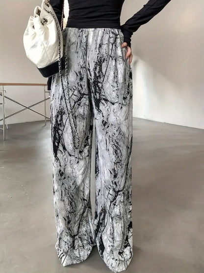 Fashionable Printed Wide Leg Trousers