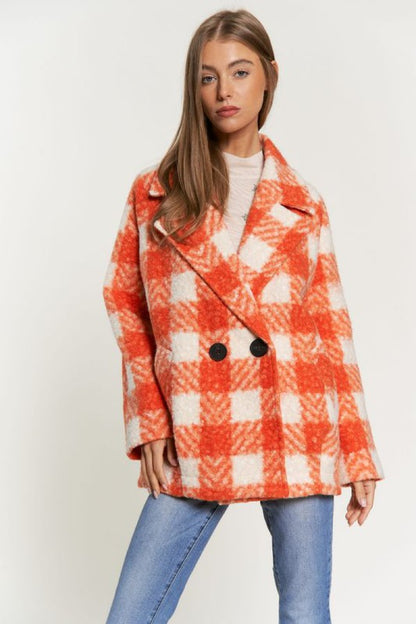 Chic Plaid Boucle Coat Jacket