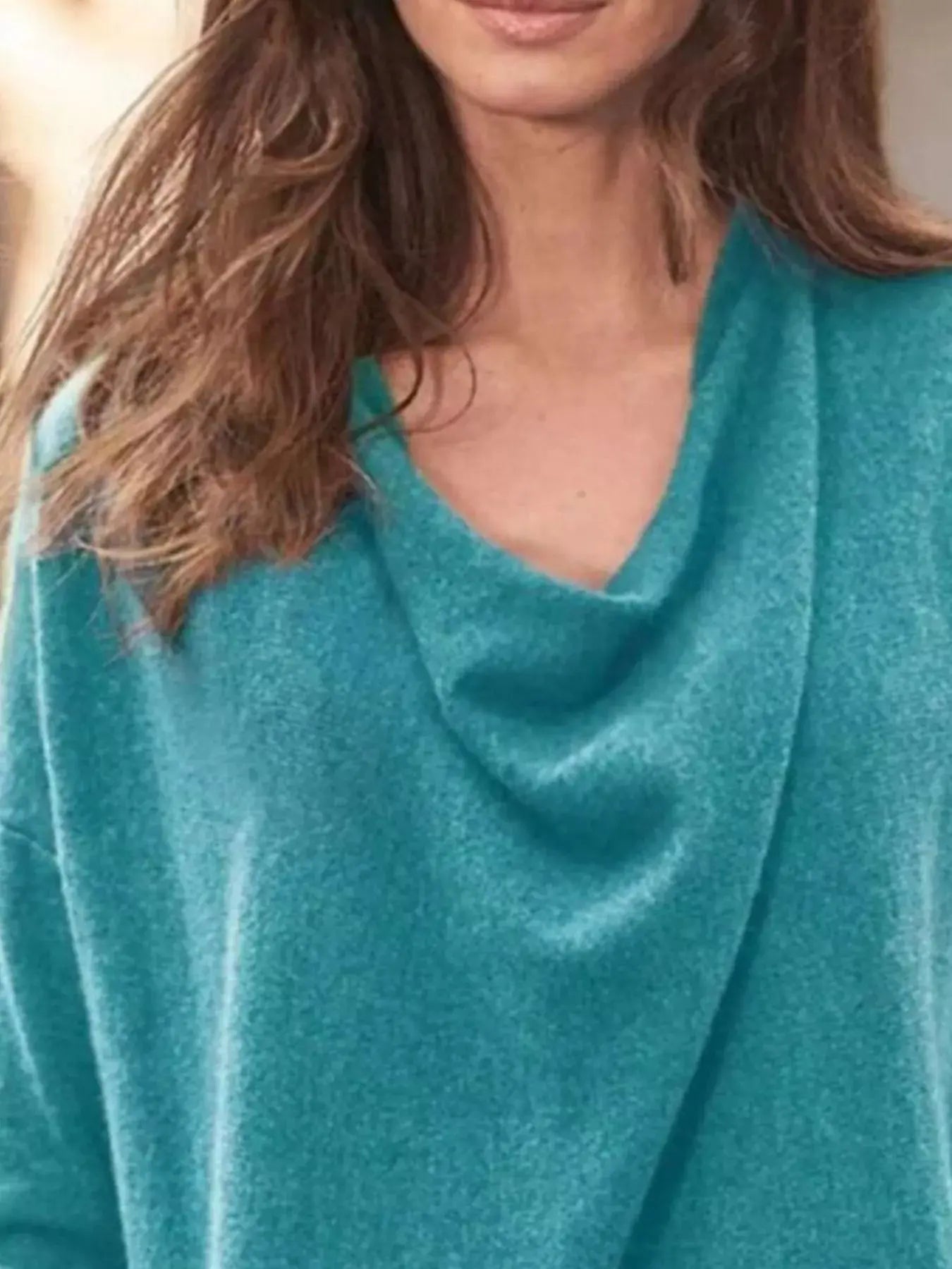 Full Size Cowl Neck Long Sleeve Top Plus Size Simply Love