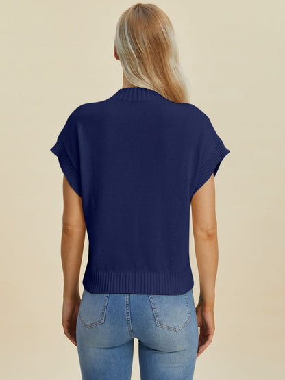 Double take mock neck sweater